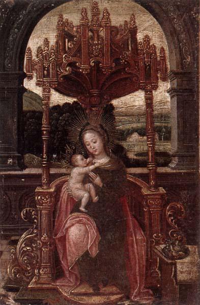 unknow artist The virgin and child enthroned Sweden oil painting art